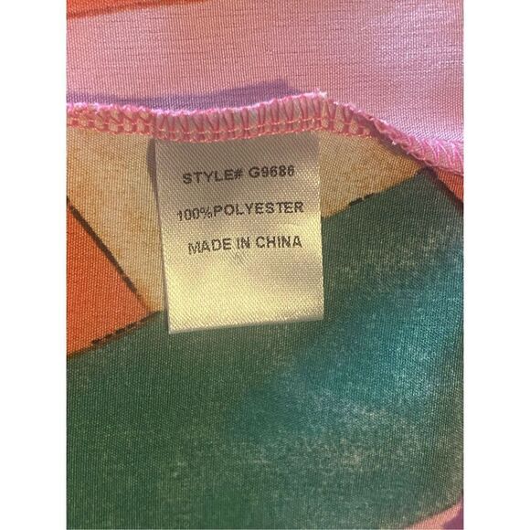 Jodifl Womens Multicolor Abstract Long Sleeve Ruffle V-Neck Midi Dress Small - Picture 4 of 4